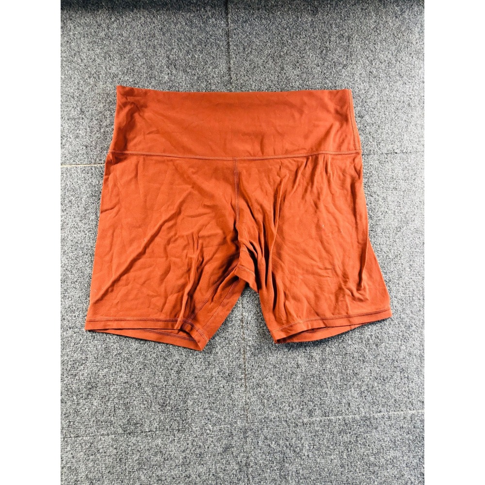 Lululemon Align Shorts Womens 16 Orange Rust High Rise 6" Biker Yoga Nulu